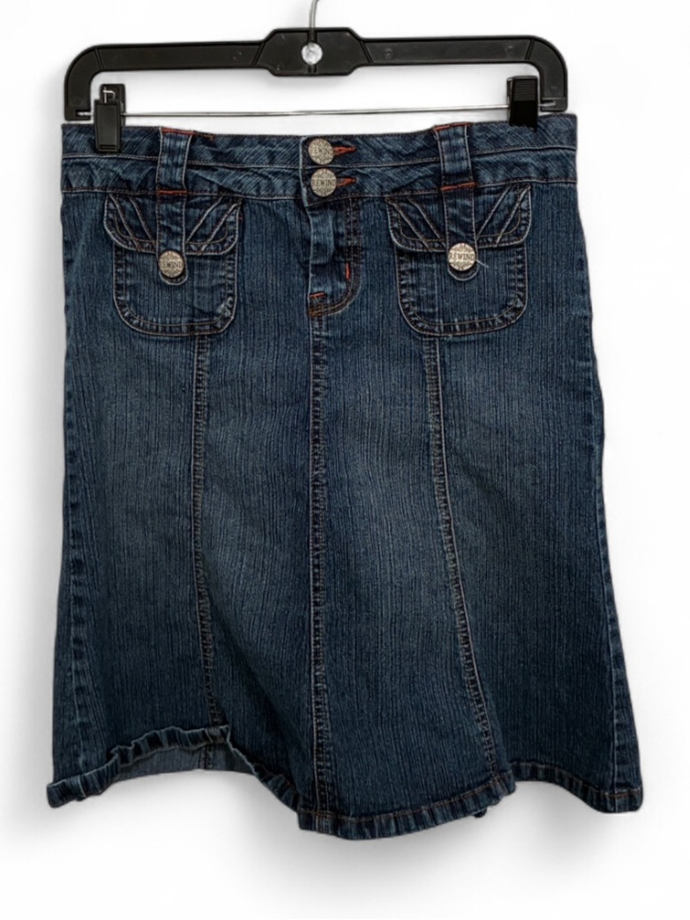 Y2K Rewind Dark Blue Denim Pocket Skirt - Casual A-Line